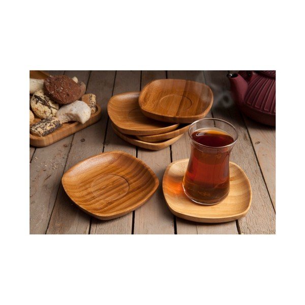 Zestaw 6 spodków bambusowych Bambum Silva-image-2