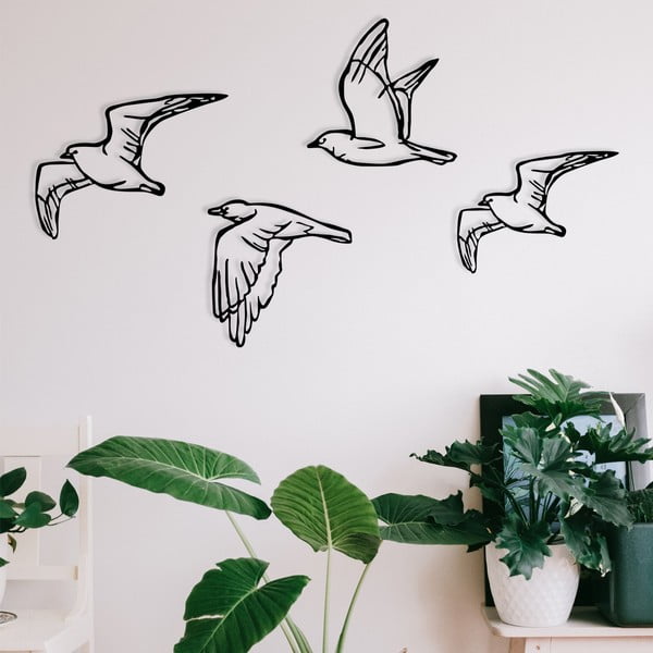 Metalowe dekoracje ścienne zestaw 4 szt. 100x24 cm Zevahir – Wallity-image-3