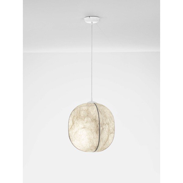 Biała metalowa lampa wisząca z tekstylnym kloszem ø 42 cm Pierida – Nova Luce-image-4
