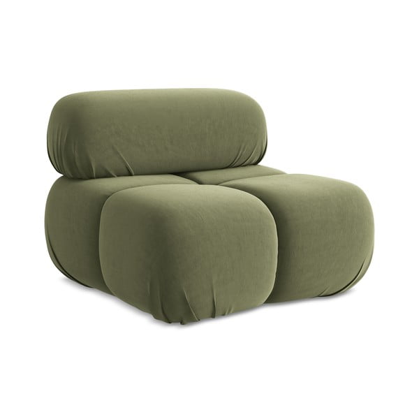 Jasnozielony aksamitny moduł sofy Lokua – Makamii-image-1