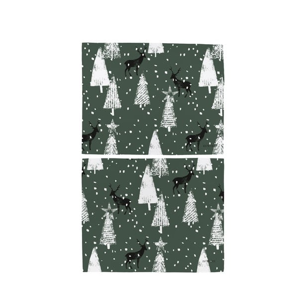 Tekstylna mata stołowa 2 szt. ze świątecznym motywem 35x45 cm Deer in the Forest – Butter Kings