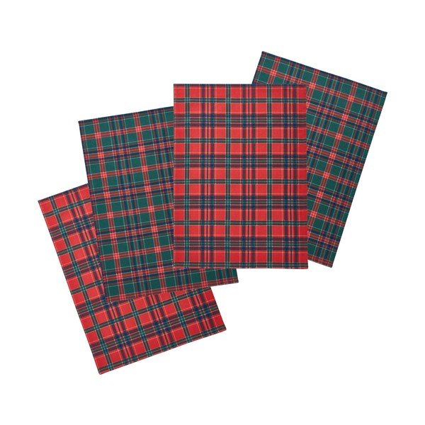 Bawełniane ścierki zestaw 4 szt. ze świątecznym motywem 70x50 cm Christmas Tartan Check – Catherine Lansfield