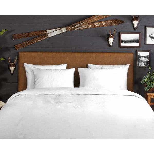 Biała flanelowa pościel dwuosobowa 200x220 cm – Good Morning-image-2