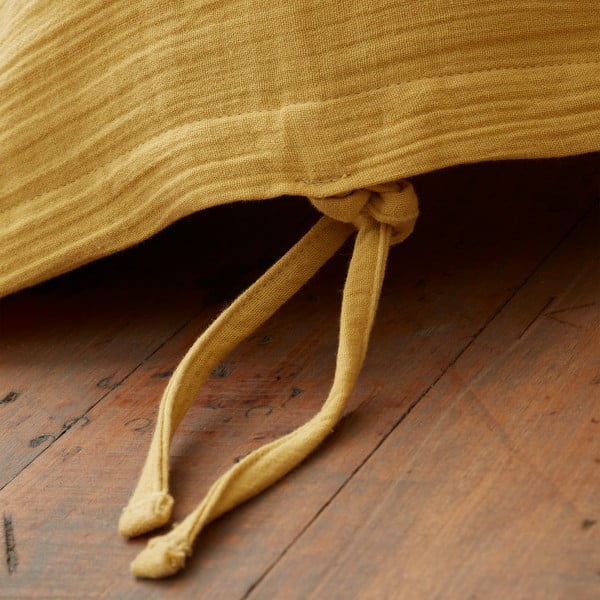 Żółta pościel jednoosobowa muślinowa 135x200 cm Afra – Pineapple Elephant-image-3