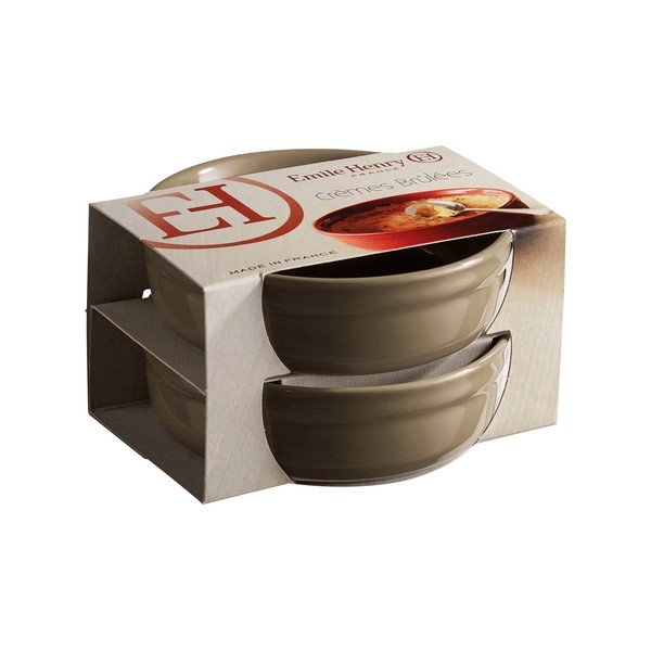 Komplet 2 szarych misek do zapiekania do crème brûlée Emile Henry-image-1