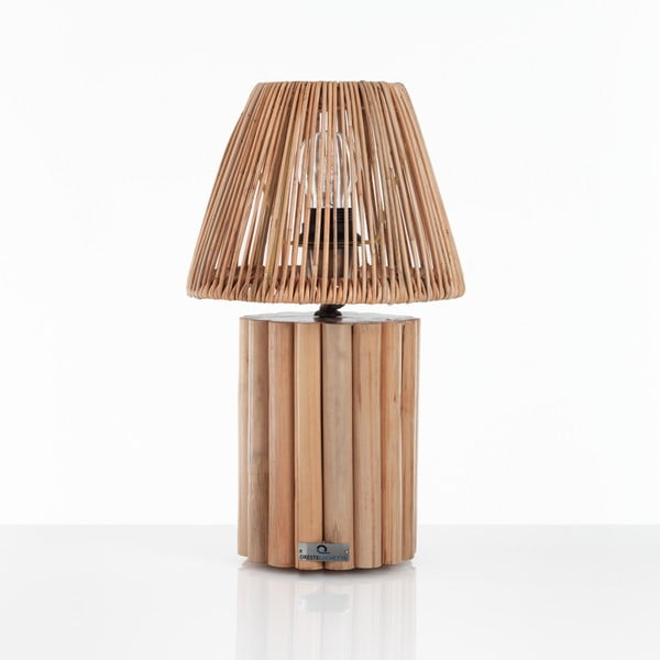 Lampa stołowa w naturalnym kolorze 40 cm Perlis – Tomasucci