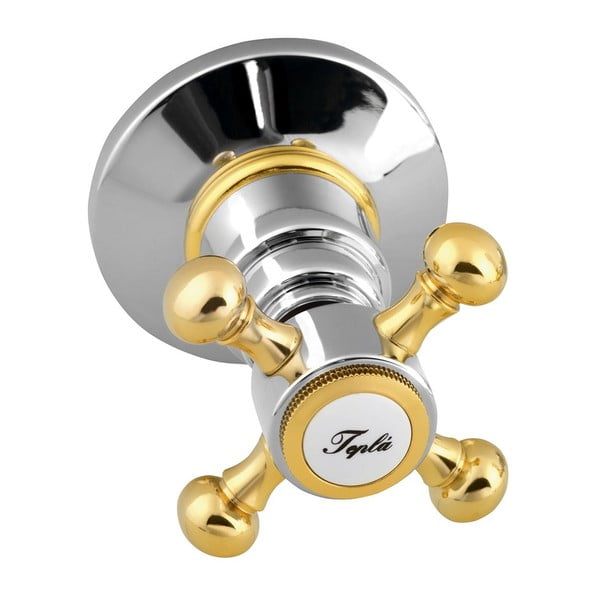 Bateria prysznicowa podtynkowa w srebrno-złotym kolorze (2 otwory) Antea – Sapho-image-2