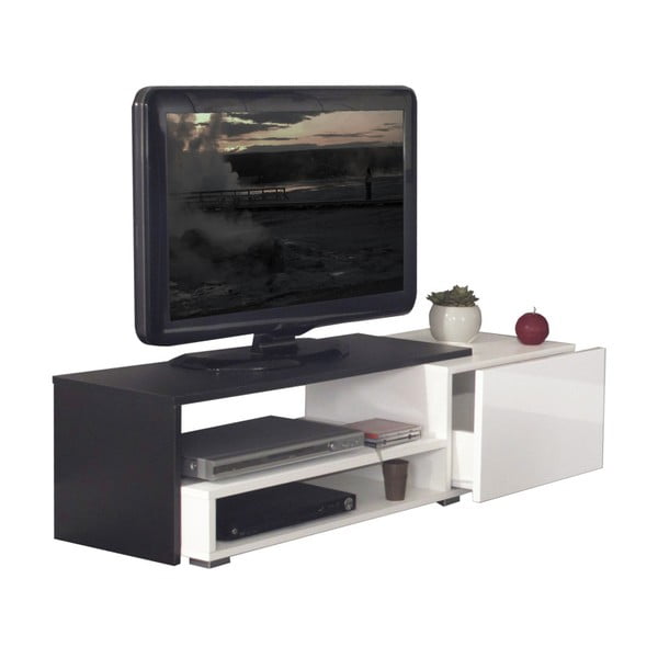 Czarna szafka pod TV z białymi szufladami Symbiosis Albert, szer. 120 cm