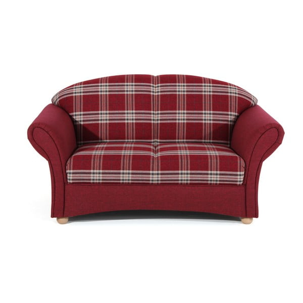 Czerwona sofa w kratkę Max Winzer Corona, 151 cm