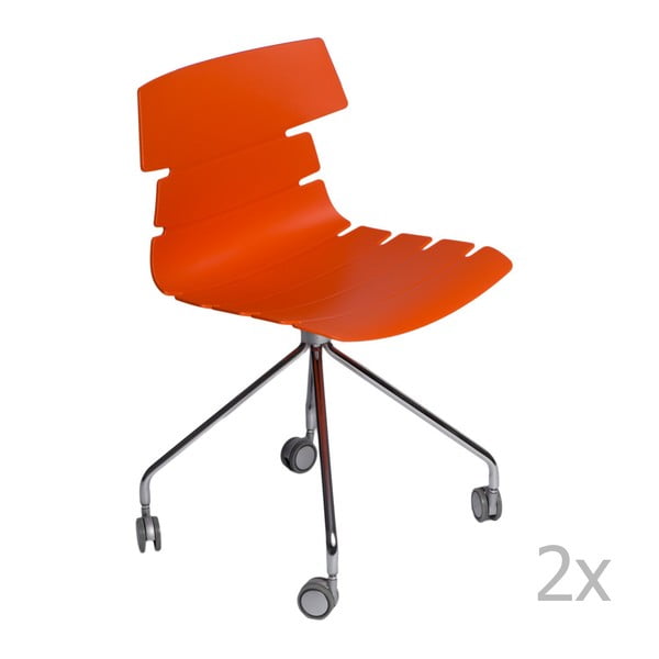 Zestaw 2 pomarańczowych krzeseł D2 Techno Roll
