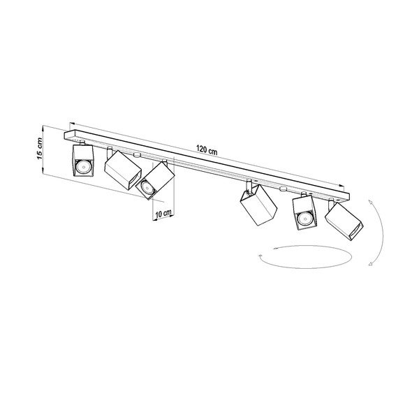 Czarna lampa sufitowa Sollux Toscana 6L-image-3