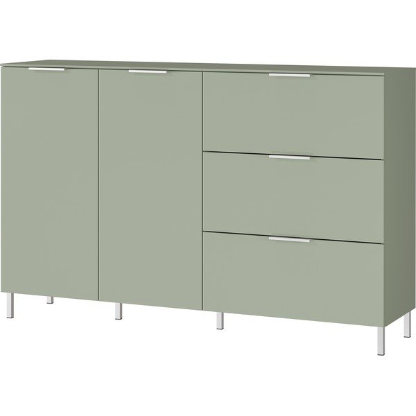 Jasnozielona niska komoda 151x98 cm Kenora – Germania-image-1