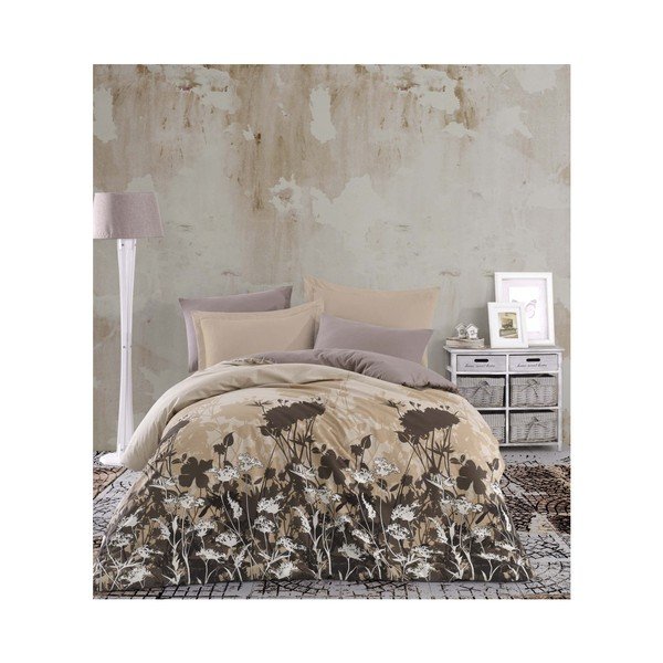 Bawełniana pościel dwuosobowa z prześcieradłem Vera, 200x220 cm