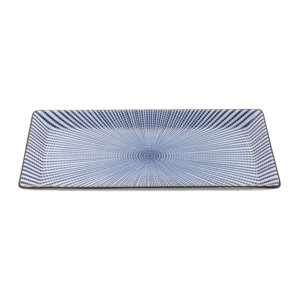 Niebieski talerz porcelanowy Tokyo Design Studio Yoko, 21 x 11 cm