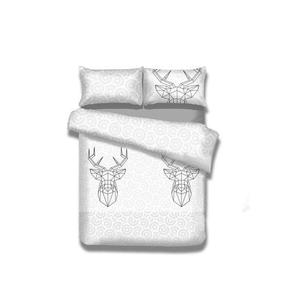Biała bawełniana pościel jednoosobowa 155x220 cm My Deer Friend – AmeliaHome