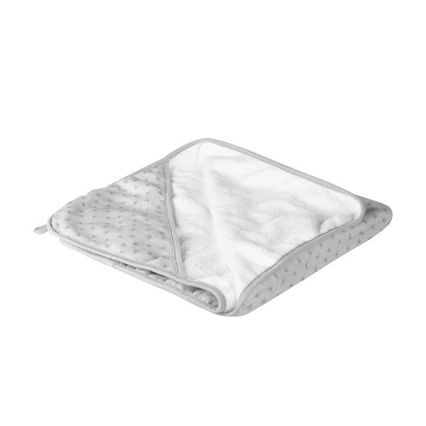 Jasnoszary bawełniany ręcznik dziecięcy z kapturem 80x80 cm Lil Planet – Roba-image-3