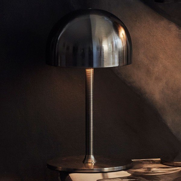 Ciemnoszara lampa stołowa LED ze zdalnym sterowaniem i metalowym kloszem (wysokość 22 cm) Tim – Sirius-image-2