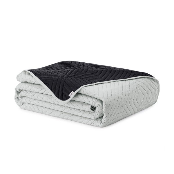 Czarna/jasnoszara narzuta pikowana z mikrowłókna 220x240 cm Softa – Restilo