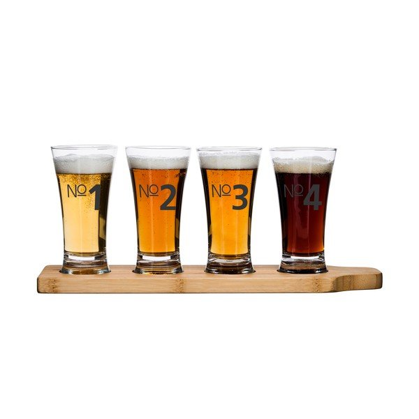 Zestaw deski i 4 szklanek do serwowania piwa Sagaform Beer Tasting-image-1
