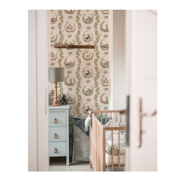 Papierowa tapeta dziecięca 100 cm x 280 cm Animals in the Circles – Dekornik-image-1