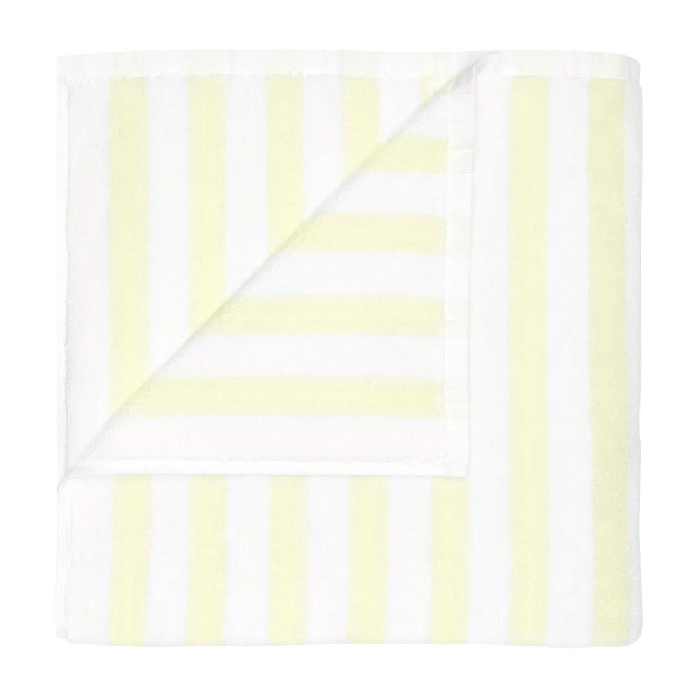 Jasnożółto-biały ręcznik kąpielowy z bawełny organicznej frotte 70x140 cm Arto – Blomus