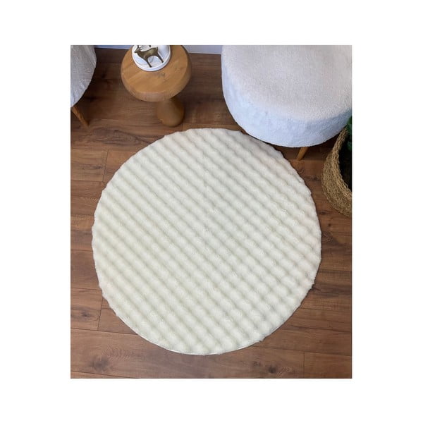 Kremowy okrągły dywan odpowiedni do prania ø 120 cm Bubbly – Oyo Concept-image-2