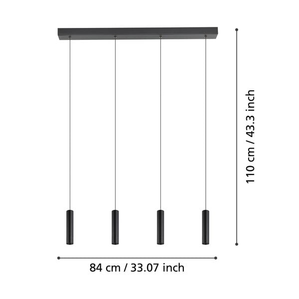 Czarna lampa wisząca LED z metalowym kloszem ALMUDAINA – EGLO-image-2