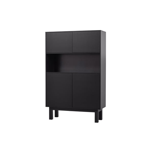 Czarna szafka z litego drewna sosnowego 110x170 cm Finca – WOOOD-image-2