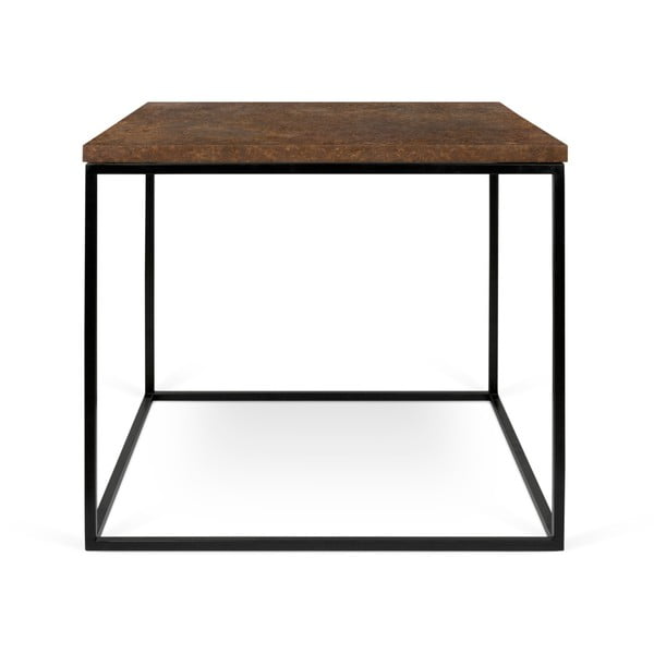 Brązowy stolik z czarnymi nogami TemaHome Gleam, 50 x 50 cm