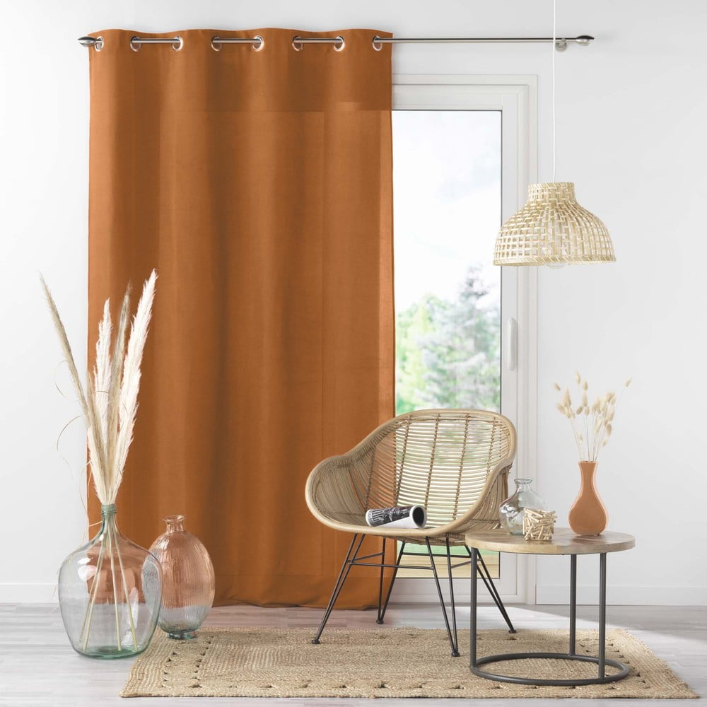 Brązowa zasłona z mikrowłókna 140x260 cm Absolu – douceur d'intérieur (zdjęcie 5)