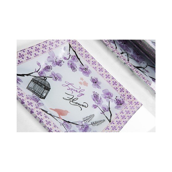 Fioletowo-biały komplet 7 talerzy deserowych Mezzo-image-1