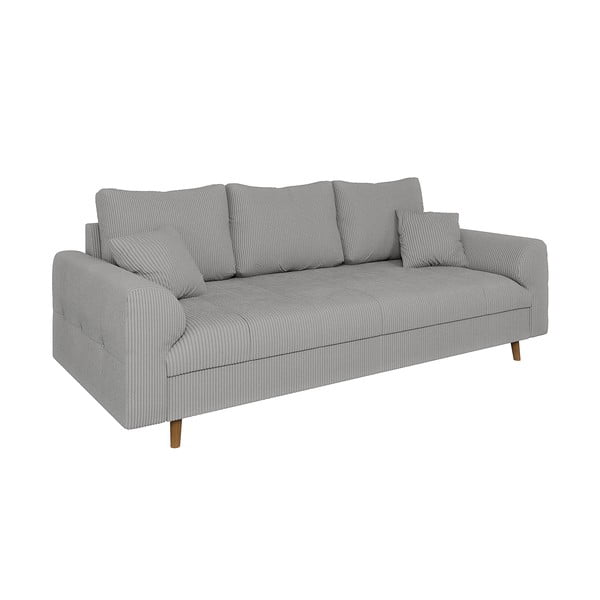 Jasnoszara sztruksowa sofa 210 cm Ariella – Ropez