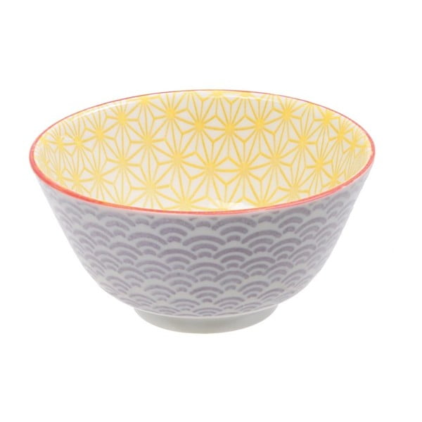 Fioletowo-żółta porcelanowa miska Tokyo Design Studio Star, ⌀ 12 cm