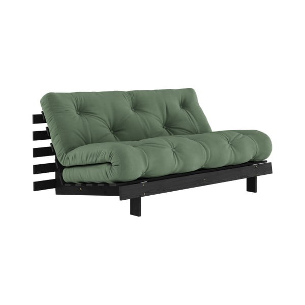 Zielona rozkładana sofa 160 cm Roots Black Night – Karup Design