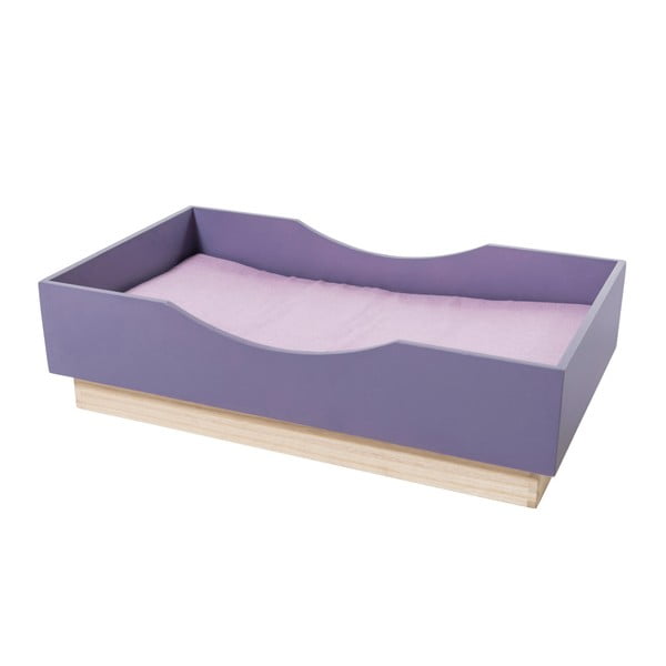 Fioletowe łóżeczko dla lalek z drewna Sebra Dolls Bed