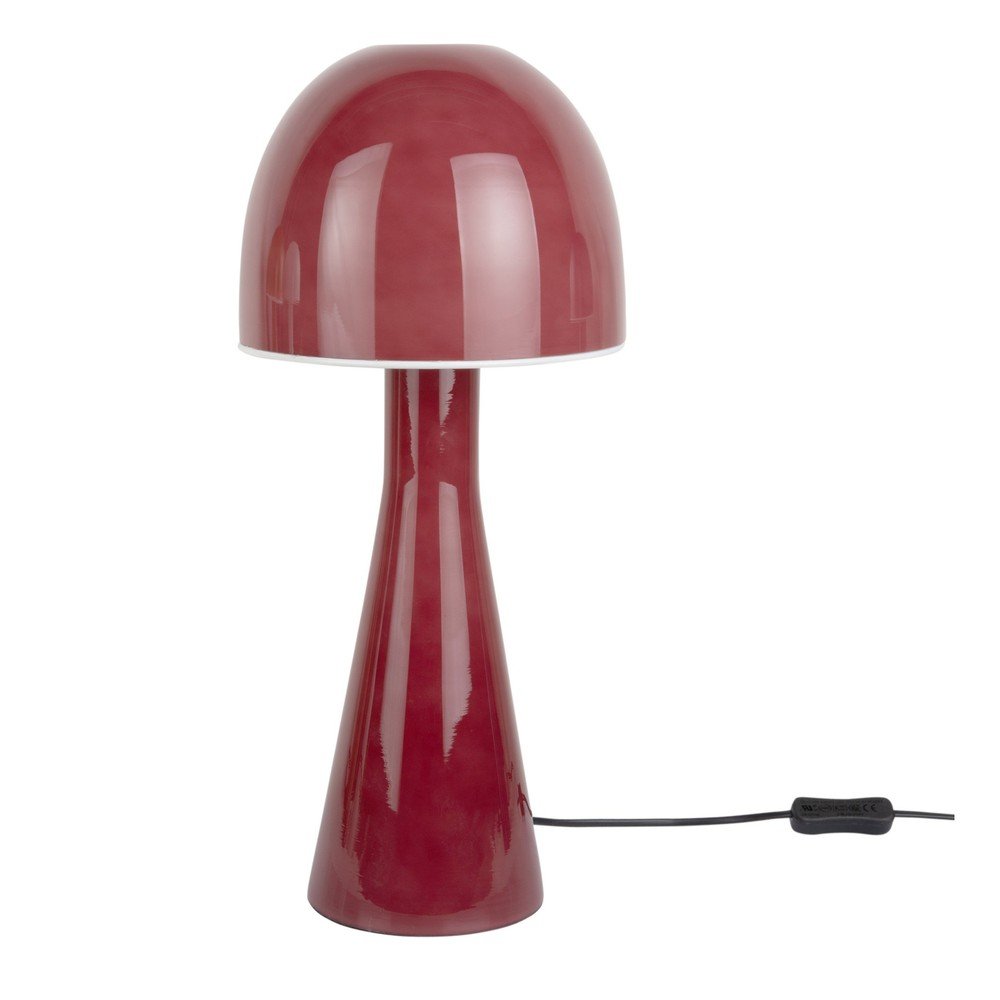 Czerwona lampa stołowa ze szklanym kloszem (wysokość 45 cm) Bombin – Leitmotiv