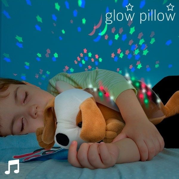 Poduszka pluszowa w kształcie psa z kolorowymi światełkami LED i projektorem InnovaGoods