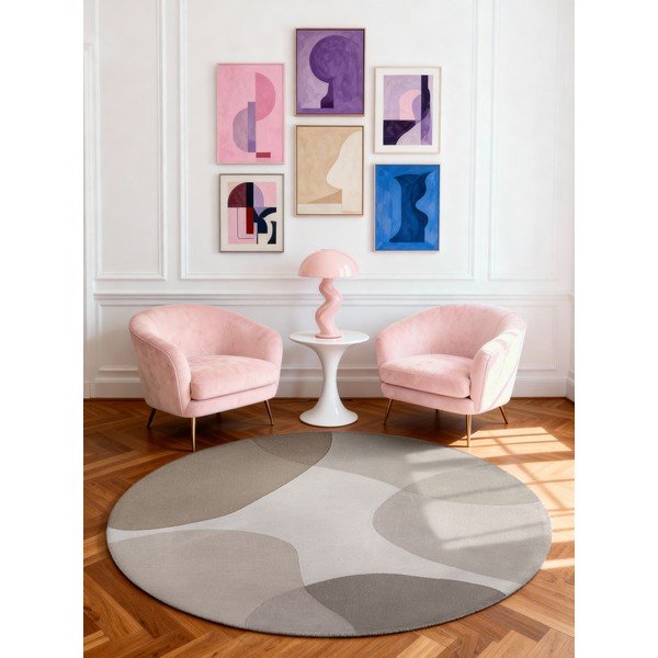 Beżowy wełniany okrągły dywan tkany ręcznie ø 160 cm Hackney Clarissa – Ted Baker-image-1