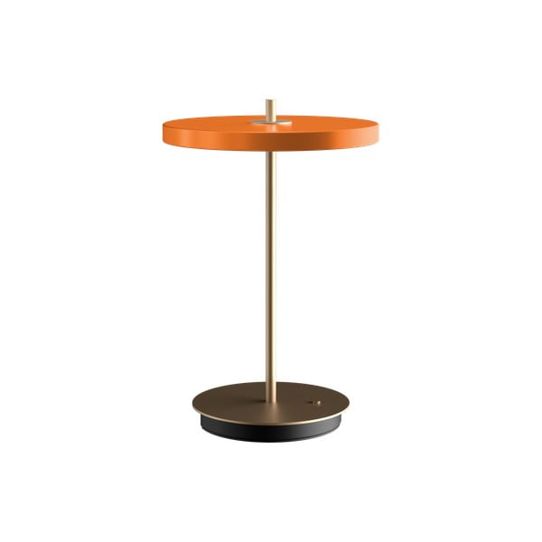Pomarańczowa lampa stołowa LED ze ściemniaczem i metalowym kloszem (wysokość 31 cm) Asteria Move – UMAGE
