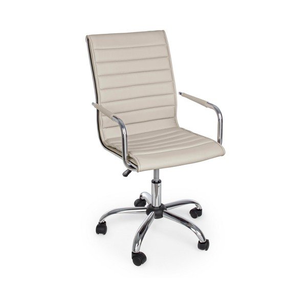 Szarobrązowe krzesło biurowe z imitacji skóry Perth – Yes Everyday