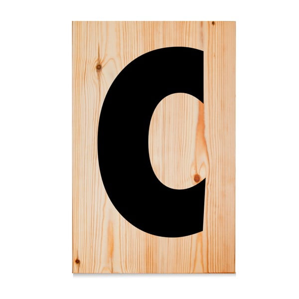 Drewniana tabliczka Letters C