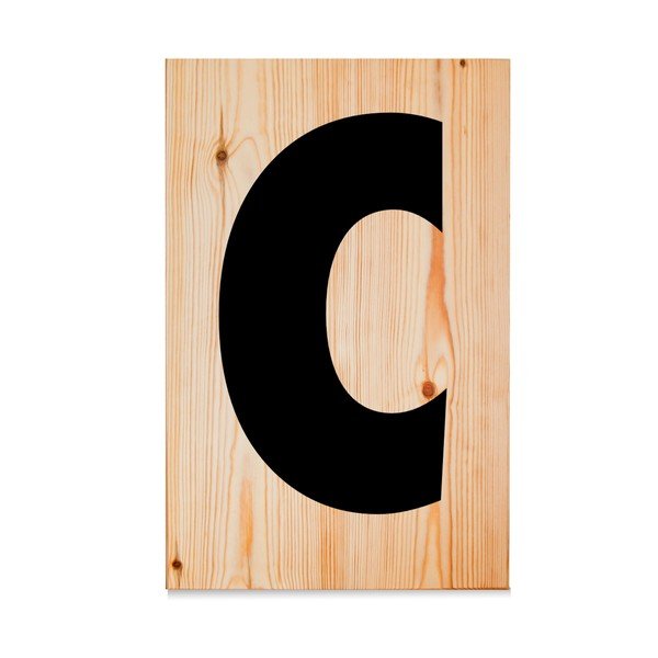 Drewniana tabliczka Letters C