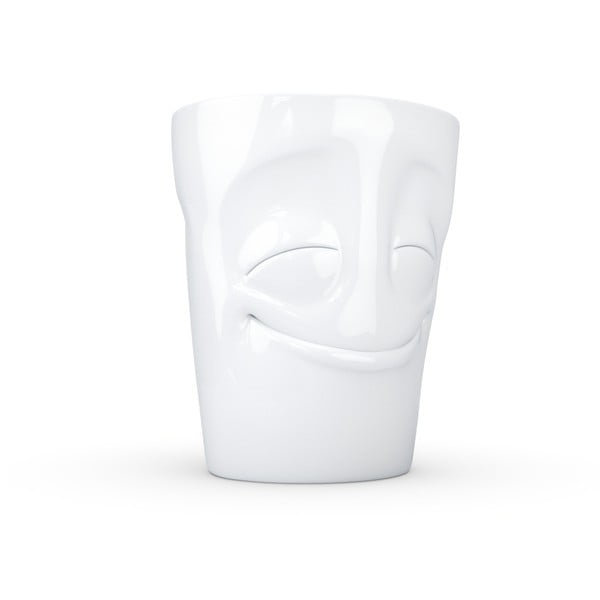 Biały zadowolony porcelanowy kubek z uchem 58products, 350 ml-image-2
