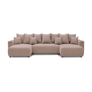 Jasnoróżowa sofa w kształcie litery U Envy - Bobochic Paris