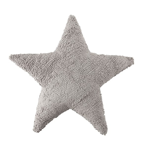 Jasnoszara poduszka bawełniana wykonana ręcznie Lorena Canals Star, 54x54 cm