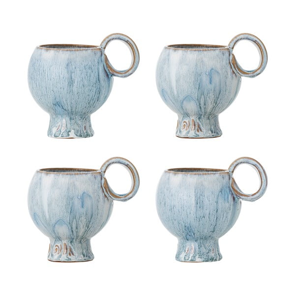 Jasnoniebieskie kamionkowe filiżanki do cappuccino zestaw 4 szt. 250 ml Avonlea – Bloomingville