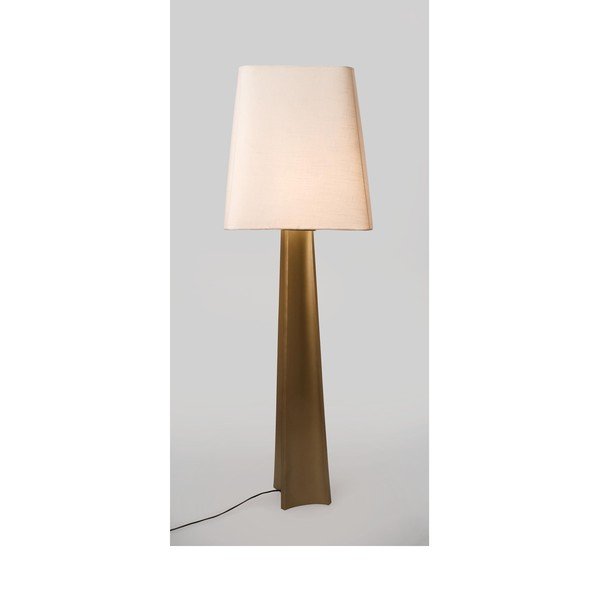 Lampa stojąca w kolorze złota z tekstylnym kloszem (wysokość 151 cm) Tripura – Bizzotto-image-1