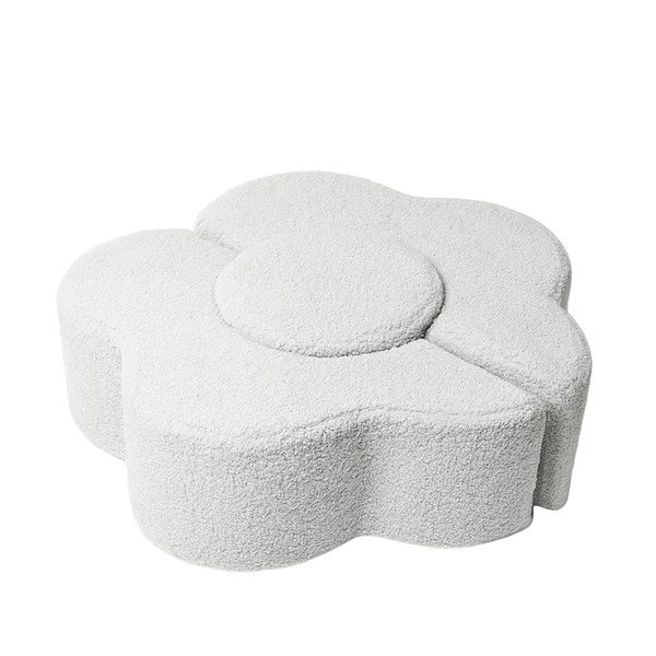 Biały piankowy plac zabaw 3 szt. z materiału bouclé wysokość 27 cm 88x90 cm – Meowbaby-image-2