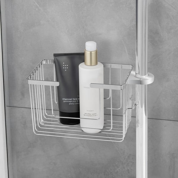 Półka łazienkowa ze stali nierdzewnej w kolorze srebra z połyskiem bez wiercenia Valognes – Wenko-image-2