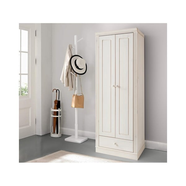 Biała szafa z litego drewna sosnowego 65x180 cm Anita – Støraa-image-1